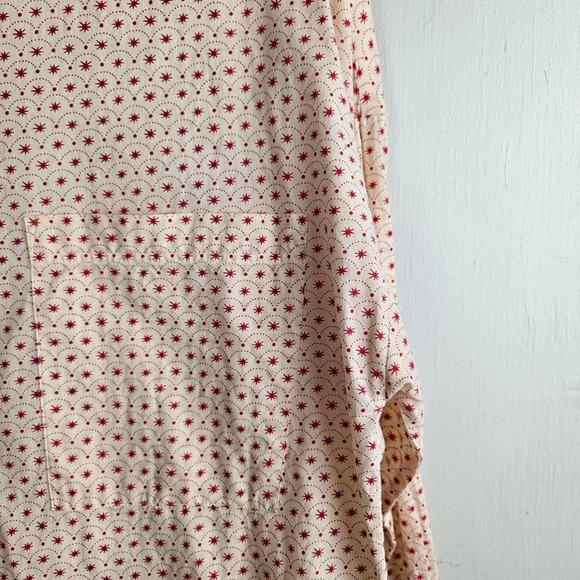 Laurence Dolice Paris Starburst Print Button Front‎ Shirt 1 S Ivory Red - Picture 4 of 8